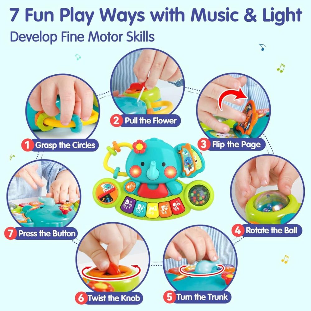 Baby Toys 6 To 12 Months Old Baby Piano Toys Infant Toys Elephant Light Up Music 9 Month Old Baby Toys 12-18 Months  Learning Birthday Gifts Toys For 1 Year Old Girl Boy  |  Musical Toys All Toys