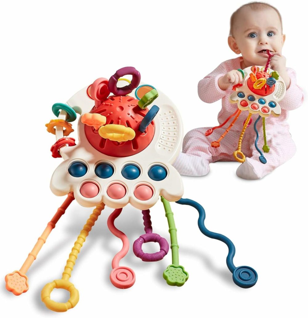 Baby Toys 6 To 12 Months  Sensory & Montessori Toys For 1 Year Old  Octopus Pull String Toys  Travel & Teething Toys For Car Seat  Baby Girl Boy Gifts For 6  9  12  18 Months Infant Toddler  |  Sorting & Stacking Toys All Toys Sorting & Stacking Toys