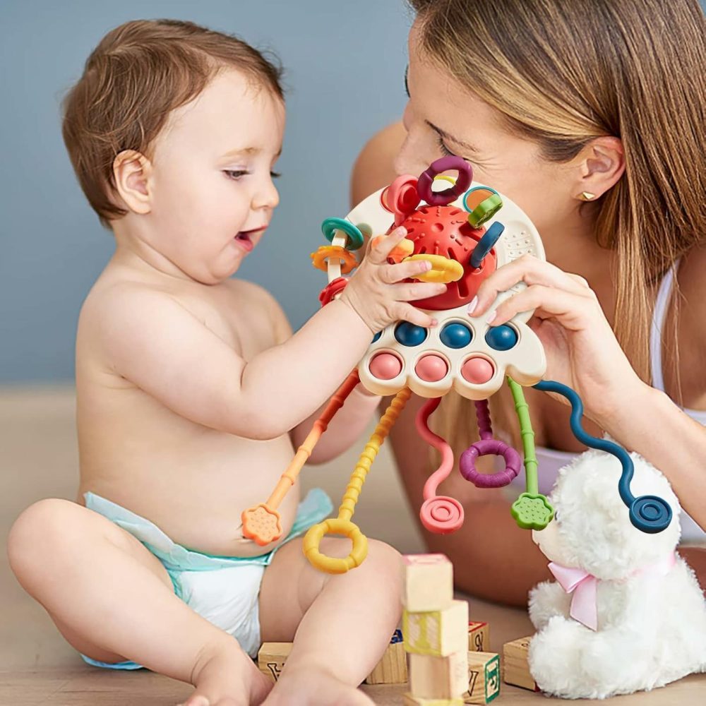 Baby Toys 6 To 12 Months  Sensory & Montessori Toys For 1 Year Old  Octopus Pull String Toys  Travel & Teething Toys For Car Seat  Baby Girl Boy Gifts For 6  9  12  18 Months Infant Toddler  |  Sorting & Stacking Toys All Toys Sorting & Stacking Toys