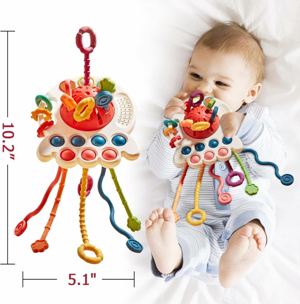 Baby Toys 6 To 12 Months  Sensory & Montessori Toys For 1 Year Old  Octopus Pull String Toys  Travel & Teething Toys For Car Seat  Baby Girl Boy Gifts For 6  9  12  18 Months Infant Toddler  |  Sorting & Stacking Toys All Toys Sorting & Stacking Toys