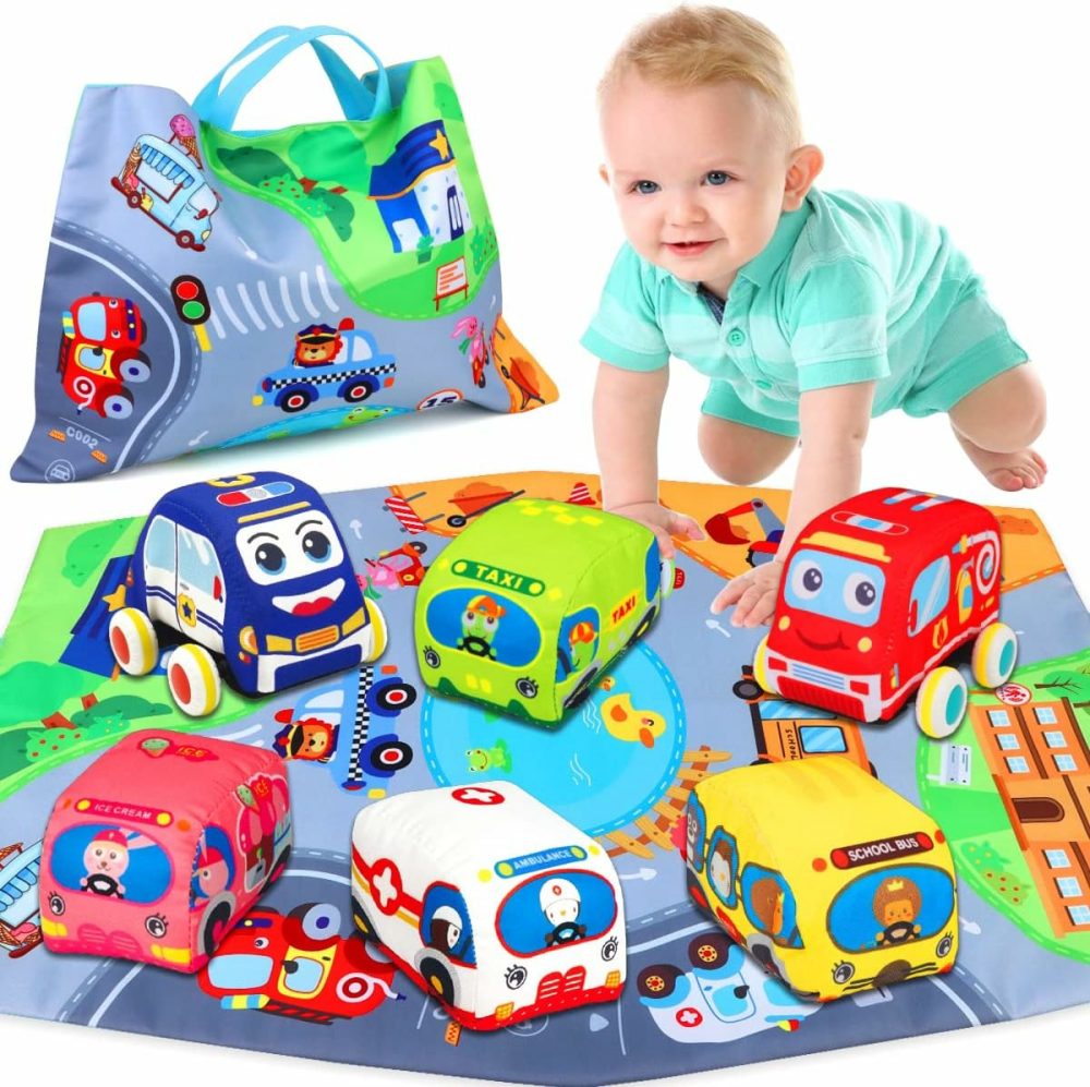 Baby Toys 6 To 12 Months – Soft Car Toys For 1 Year Old Boy Girl With Playmat Storage Bag – Infant Baby Toys 12-18 Months Toddler Toys Age 1-2 – 1St Birthday Gifts 1 2 3 Year Old Baby  |  Push & Pull Toys All Toys Push & Pull Toys