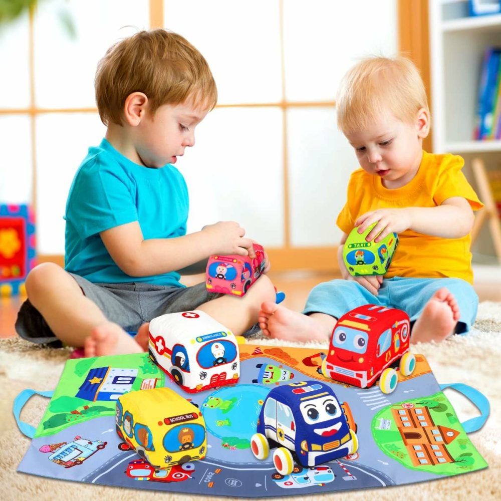 Baby Toys 6 To 12 Months – Soft Car Toys For 1 Year Old Boy Girl With Playmat Storage Bag – Infant Baby Toys 12-18 Months Toddler Toys Age 1-2 – 1St Birthday Gifts 1 2 3 Year Old Baby  |  Push & Pull Toys All Toys Push & Pull Toys