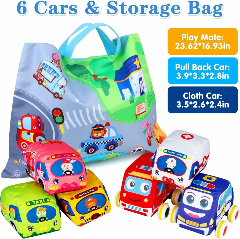 Baby Toys 6 To 12 Months – Soft Car Toys For 1 Year Old Boy Girl With Playmat Storage Bag – Infant Baby Toys 12-18 Months Toddler Toys Age 1-2 – 1St Birthday Gifts 1 2 3 Year Old Baby  |  Push & Pull Toys All Toys Push & Pull Toys