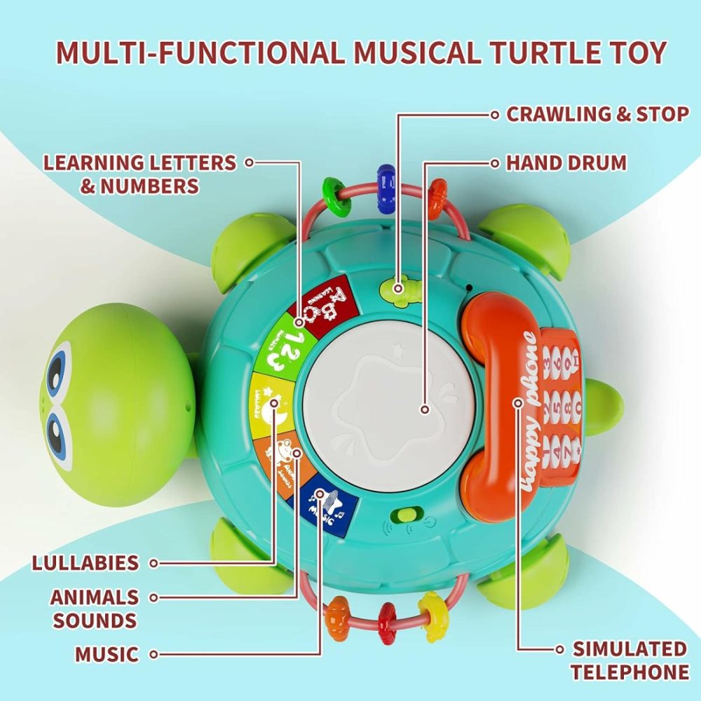 Baby Toys 6 To 12 Months  Tummy Time Toy For 12-18 Months  Musical Turtle Crawling Toys With Light & Sound  Birthday Gift Early Educational Toy For Baby Infant 3-6 7 8 9 10 Months 1 2 Year Old  |  Musical Toys All Toys multicolored