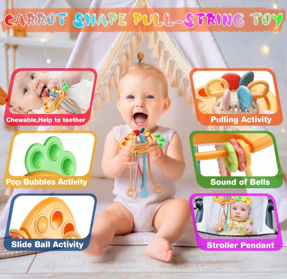 Baby Toys 6 To12 Months  7 In-1 Montessori Toy For 6-9-12-18 Month Old With Pull String Toy  Sensory Bin Toys  Stacking Baby Blocks & Soft Infant Ring & Sensory Ball  Stacking Cups For Toddler Gift  |  Sorting & Stacking Toys All Toys PVC