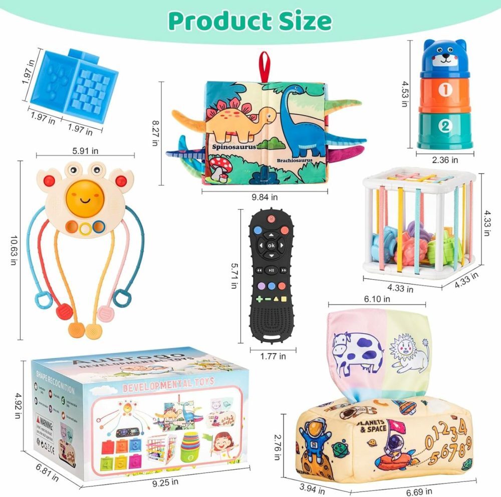 Baby Toys 6 To12 Months – 7 In 1 Montessori Toys For Babies,Infant Teething Toys 3,6,8,9,10,12 Month Developments Learning Baby Sensory Gifts For 4-6-9-12 Month Boys Girls  |  Sorting & Stacking Toys All Toys Sorting & Stacking Toys