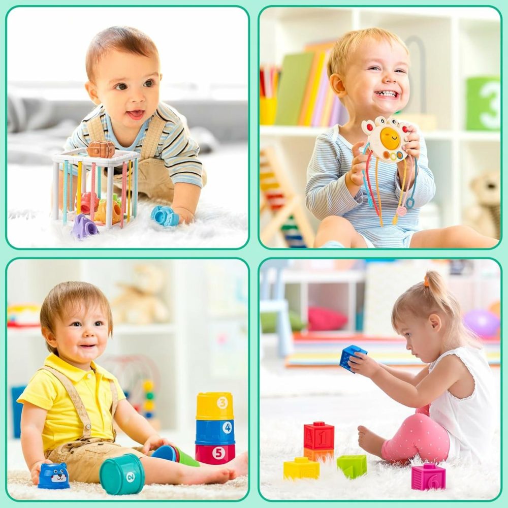 Baby Toys 6 To12 Months – 7 In 1 Montessori Toys For Babies,Infant Teething Toys 3,6,8,9,10,12 Month Developments Learning Baby Sensory Gifts For 4-6-9-12 Month Boys Girls  |  Sorting & Stacking Toys All Toys Sorting & Stacking Toys