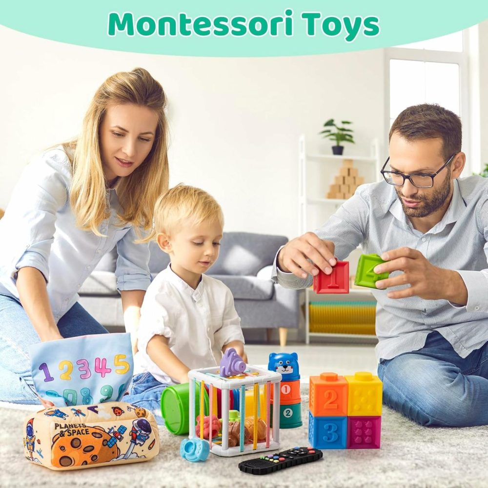 Baby Toys 6 To12 Months – 7 In 1 Montessori Toys For Babies,Infant Teething Toys 3,6,8,9,10,12 Month Developments Learning Baby Sensory Gifts For 4-6-9-12 Month Boys Girls  |  Sorting & Stacking Toys All Toys Sorting & Stacking Toys