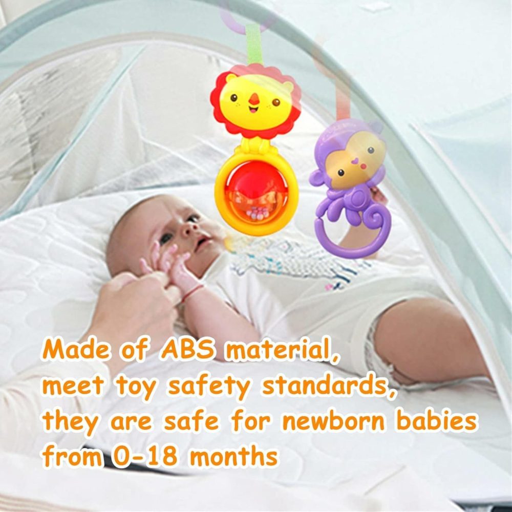 Baby Toys  Cartoon Animal Hanging Rattle Toys  Handbells Baby Rattles  Baby Bed Crib Car Seat Travel Stroller Toys For Infant  Best Birthday Gift For Newborn  4 Pack  |  Rattles & Plush Rings All Toys 788-6