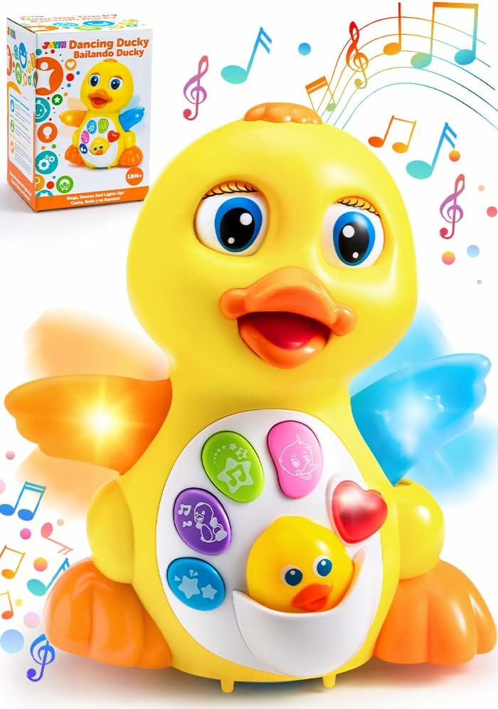 Baby Toys Duck  Infant Musical Toys 18+ Months  Tummy Time Toys With Music & Lights  Light Up Learning Toys  Dancing Crawling Baby Toy  Baby Easter Basket Stuffers Gifts  |  Musical Toys All Toys