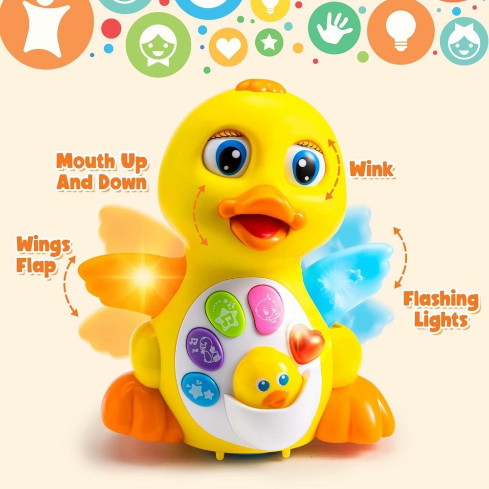 Baby Toys Duck  Infant Musical Toys 18+ Months  Tummy Time Toys With Music & Lights  Light Up Learning Toys  Dancing Crawling Baby Toy  Baby Easter Basket Stuffers Gifts  |  Musical Toys All Toys