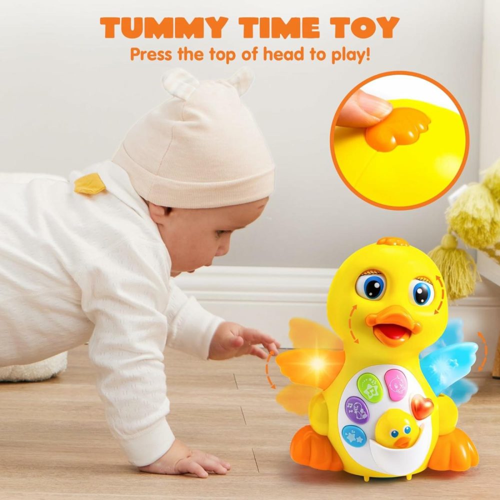 Baby Toys Duck  Infant Musical Toys 18+ Months  Tummy Time Toys With Music & Lights  Light Up Learning Toys  Dancing Crawling Baby Toy  Baby Easter Basket Stuffers Gifts  |  Musical Toys All Toys