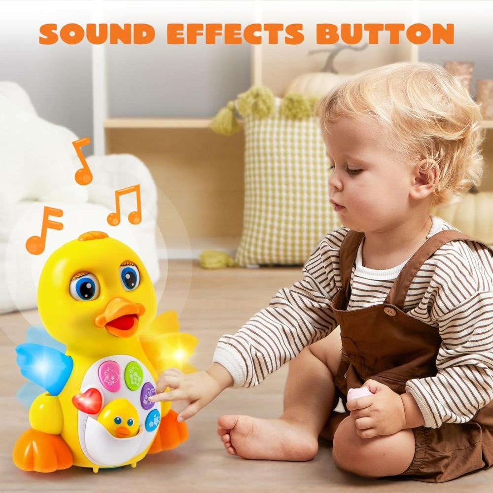 Baby Toys Duck  Infant Musical Toys 18+ Months  Tummy Time Toys With Music & Lights  Light Up Learning Toys  Dancing Crawling Baby Toy  Baby Easter Basket Stuffers Gifts  |  Musical Toys All Toys