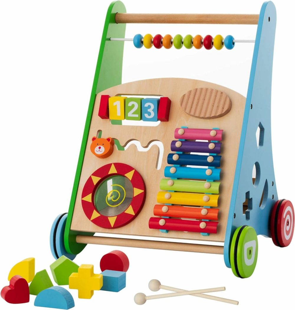 Baby Toys – Kids’ Activity Toy – Wooden Push And Pull Learning Walker For Toddlers Boys And Girls – Multiple Activity Center – Develops Motor Skills & Stimulates Creativity – Birthday Gift  |  Push & Pull Toys All Toys Push & Pull Toys