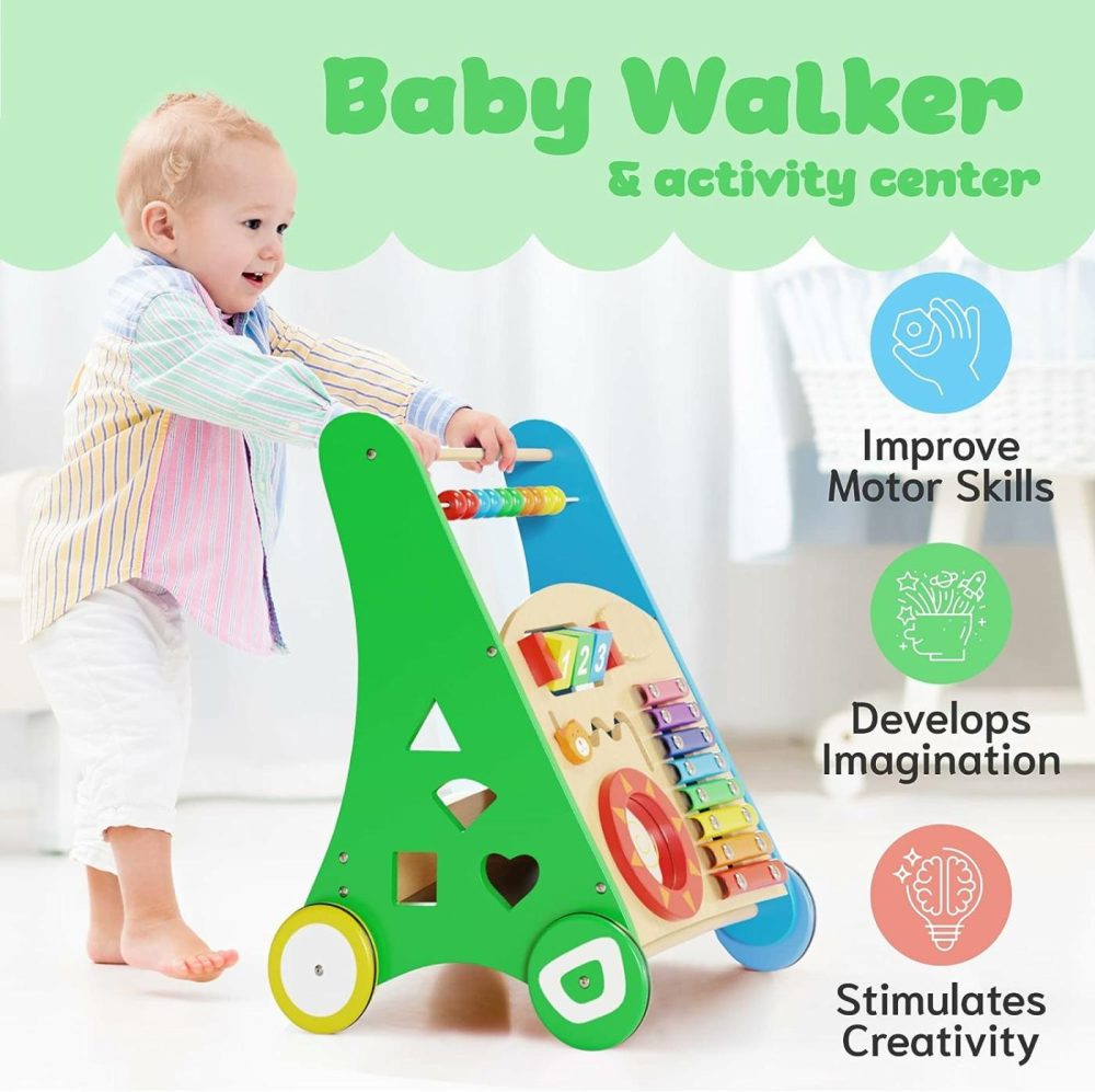 Baby Toys – Kids’ Activity Toy – Wooden Push And Pull Learning Walker For Toddlers Boys And Girls – Multiple Activity Center – Develops Motor Skills & Stimulates Creativity – Birthday Gift  |  Push & Pull Toys All Toys Push & Pull Toys