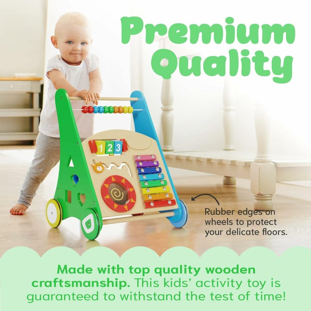 Baby Toys – Kids’ Activity Toy – Wooden Push And Pull Learning Walker For Toddlers Boys And Girls – Multiple Activity Center – Develops Motor Skills & Stimulates Creativity – Birthday Gift  |  Push & Pull Toys All Toys Push & Pull Toys