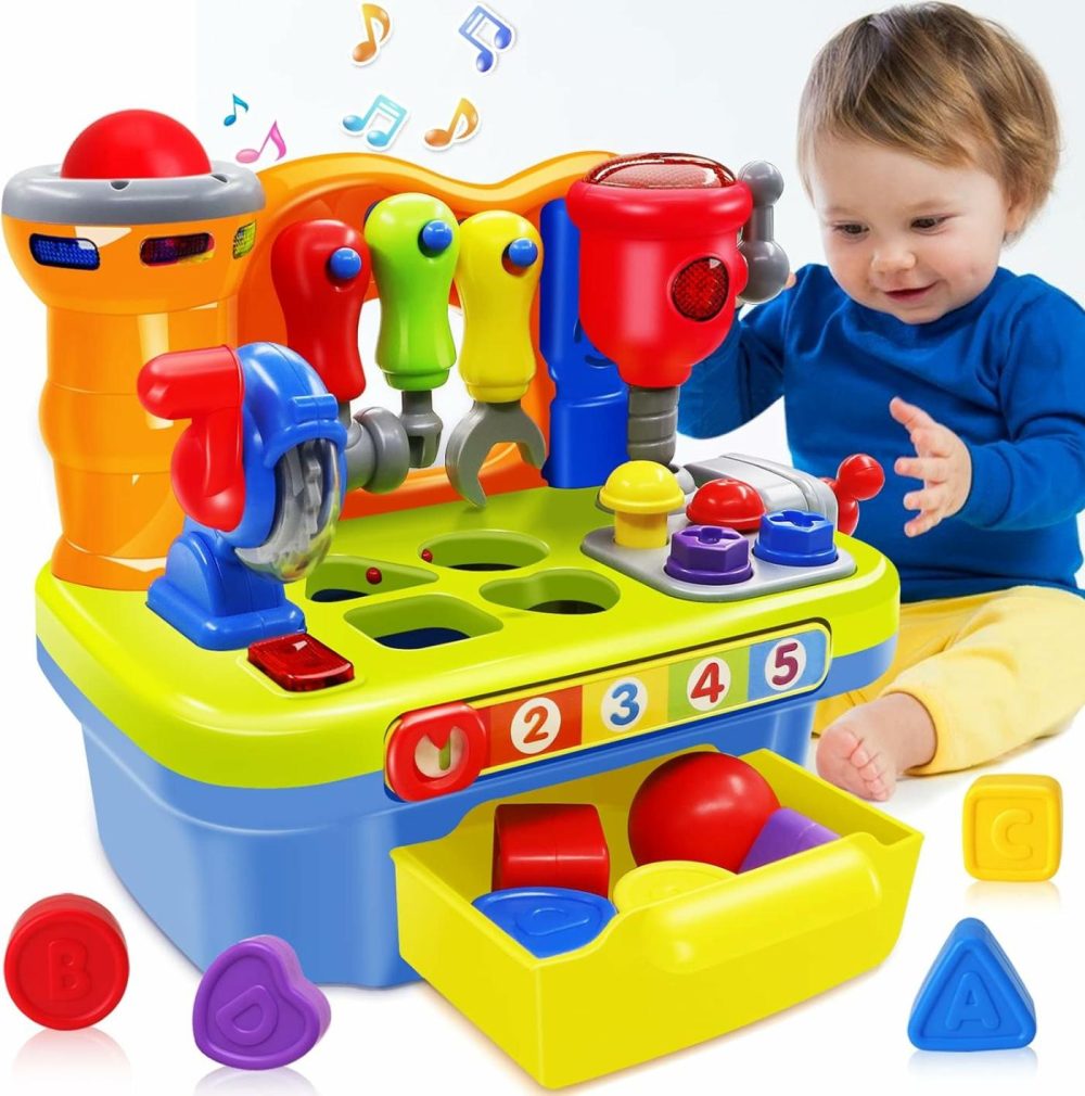 Baby Toys For 1 Year Old Boy Girl Musical Learning Workbench For 1 2 Year Old Boy Birthday Gift Early Educational Sound Shape Toddler Toys Age 1-2 Tool Set For Kids 12-18 Months  |  Hammering & Pounding Toys All Toys Hammering & Pounding Toys