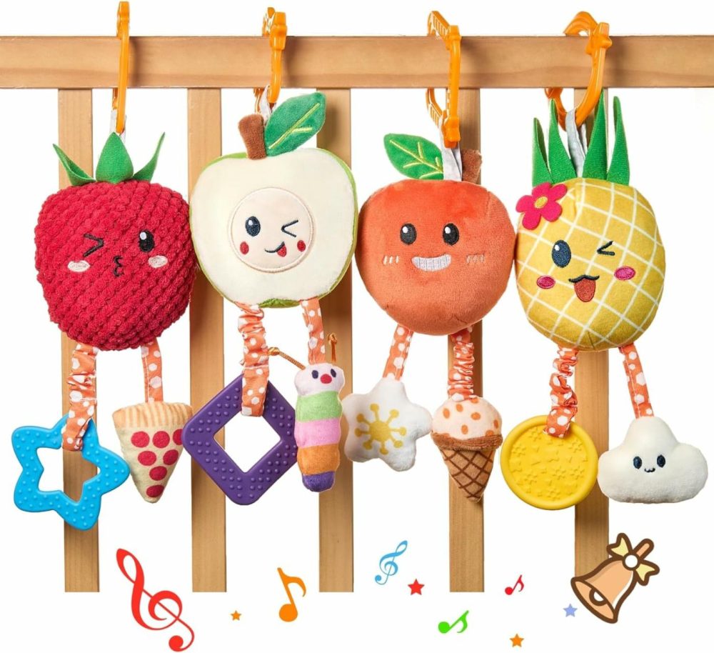 Baby Toys For 3 6 9 12 Months  Hanging Toys Fruit Rattles Infant Newborn Stroller Mobile Toys Car Seat Crib Plush Wind Chime For Boys Girls  |  Car Seat & Stroller Toys All Toys Car Seat & Stroller Toys