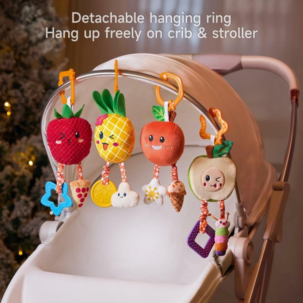 Baby Toys For 3 6 9 12 Months  Hanging Toys Fruit Rattles Infant Newborn Stroller Mobile Toys Car Seat Crib Plush Wind Chime For Boys Girls  |  Car Seat & Stroller Toys All Toys Car Seat & Stroller Toys