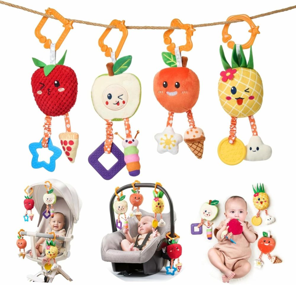 Baby Toys For 3 6 9 12 Months  Hanging Toys Fruit Rattles Infant Newborn Stroller Mobile Toys Car Seat Crib Plush Wind Chime For Boys Girls  |  Car Seat & Stroller Toys All Toys Car Seat & Stroller Toys