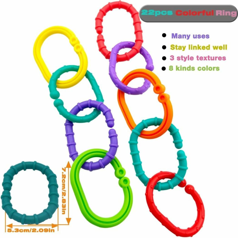 Baby Toys Links-To-Go Car Seat And Hanging Stroller Ring Toy  Larger Connecting Ring Travel Accessory Set  |  Car Seat & Stroller Toys All Toys Car Seat & Stroller Toys