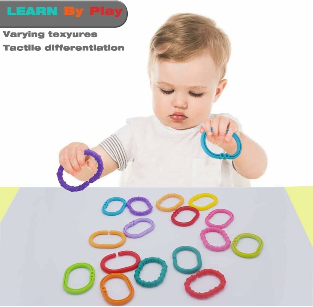 Baby Toys Links-To-Go Car Seat And Hanging Stroller Ring Toy  Larger Connecting Ring Travel Accessory Set  |  Car Seat & Stroller Toys All Toys Car Seat & Stroller Toys