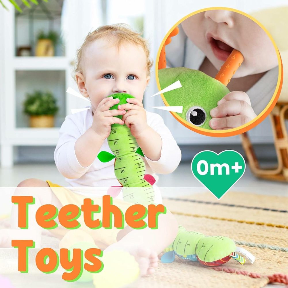 Baby Toys Musical Caterpillar,Infant Stuffed Animal Toys With Crinkle And Rattles,Soft Sensory Toys With Textures For Tummy Time Newborn Boys Girls 0 3 6 12 Months(Green)  |  Musical Toys All Toys