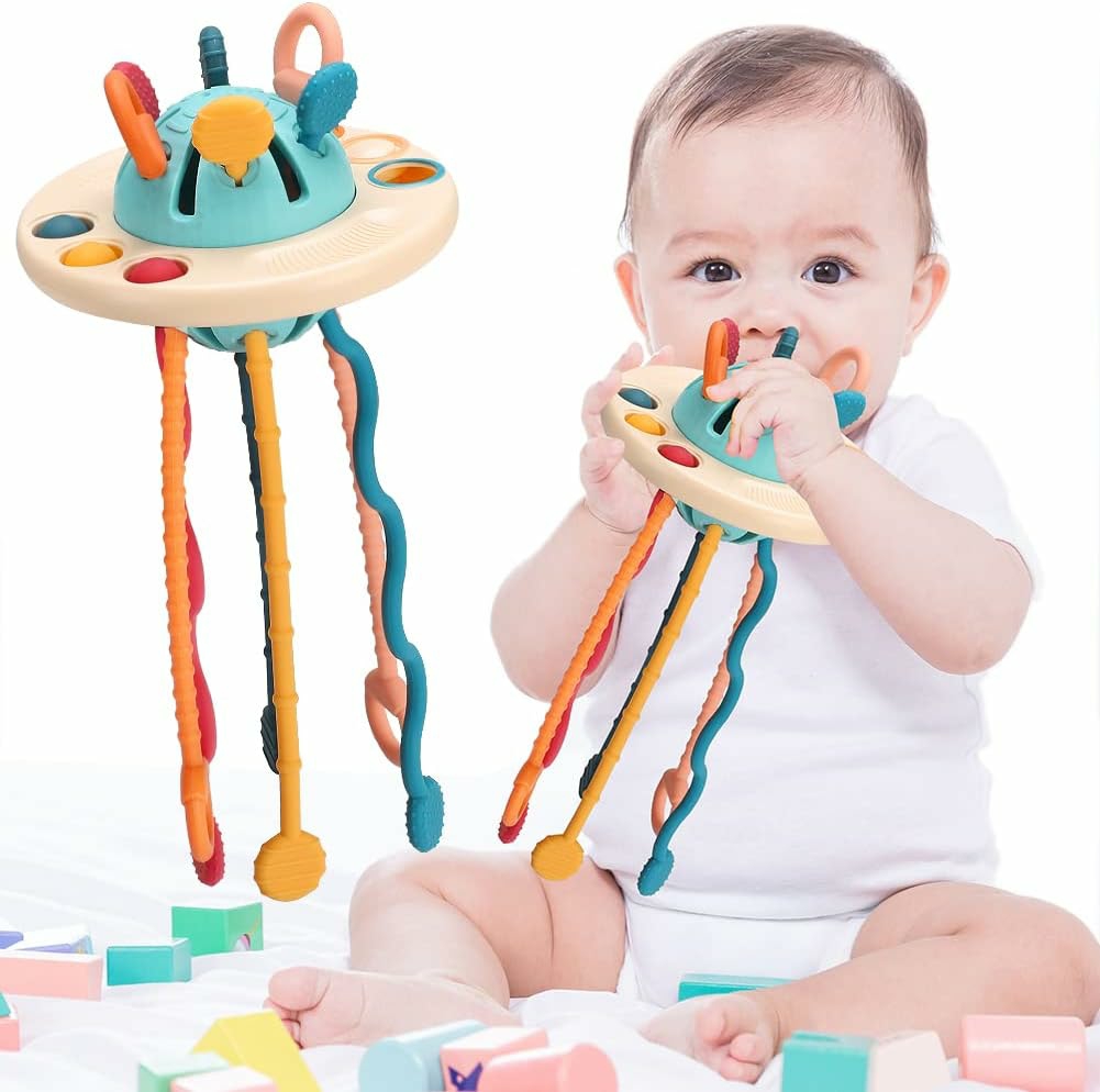 Baby Toys Sensory Activity Silicone Toys For Toddlers 18M+,Toddlers Push Pull Toys For Babies,Baby Fidget Pop It Car Airplane Travel Toy For Toddler,Kid Stem Teething Bath Toys For Babies Gifts  |  Push & Pull Toys All Toys Push & Pull Toys