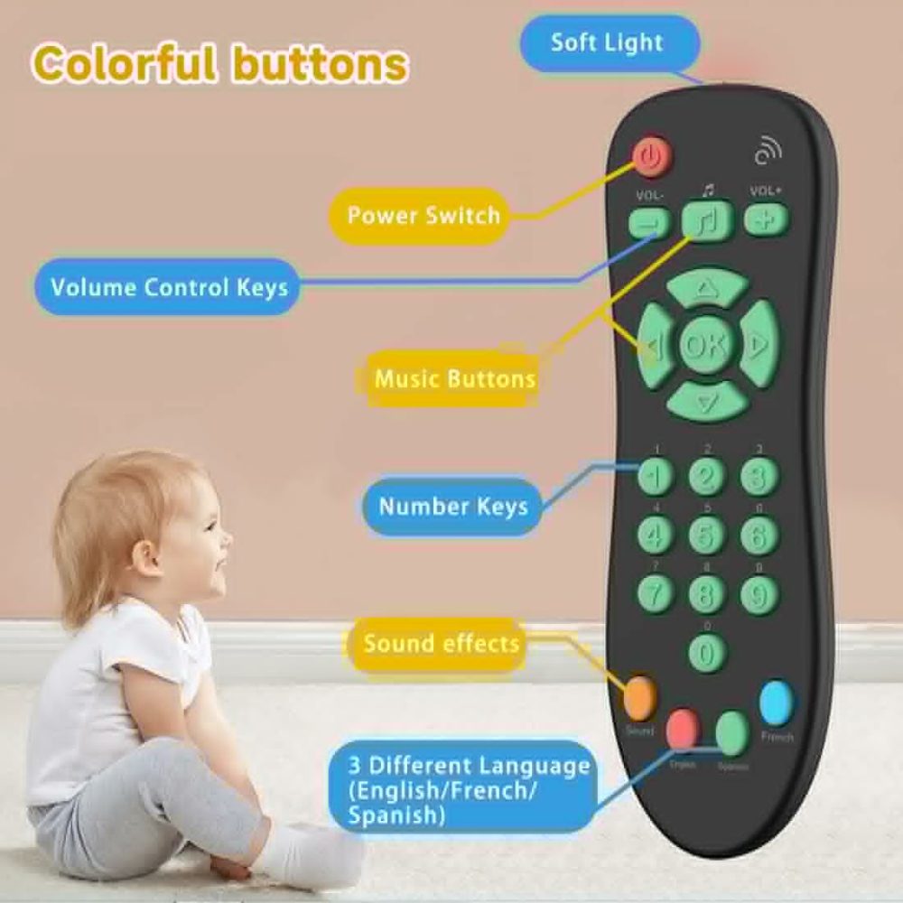 Baby Tv Remote Control Toy With Light And Sounds  Kids Musical Early Education Learning Realistic Toddler Remote Toys For Preschool Infant Toddlers Boys Girls Child 6M+  |  Musical Toys All Toys