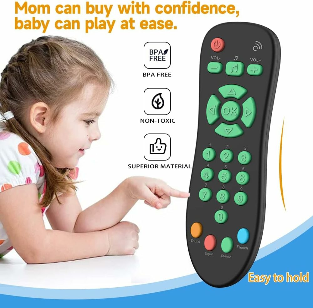 Baby Tv Remote Control Toy With Light And Sounds  Kids Musical Early Education Learning Realistic Toddler Remote Toys For Preschool Infant Toddlers Boys Girls Child 6M+  |  Musical Toys All Toys