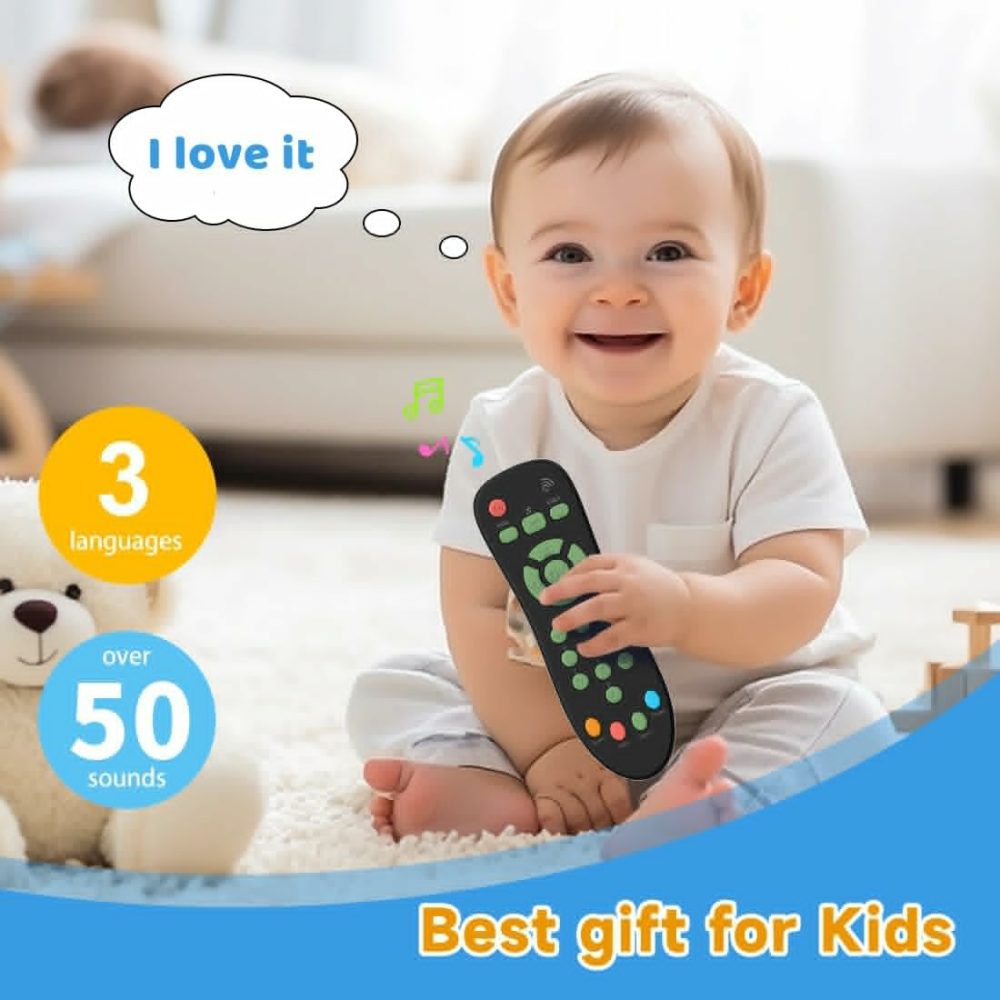 Baby Tv Remote Control Toy With Light And Sounds  Kids Musical Early Education Learning Realistic Toddler Remote Toys For Preschool Infant Toddlers Boys Girls Child 6M+  |  Musical Toys All Toys