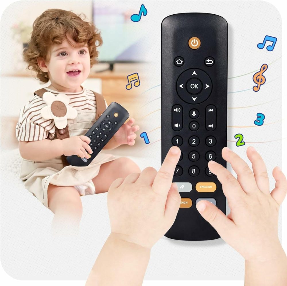 Baby Tv Remote Toy – Baby Early Learning Toys  Baby Musical Toys  Toddler Toys With Realistic Play  Lights  And Sounds – Boys Girls Toys Gift For 1 2 Year Old  |  Musical Toys All Toys Black