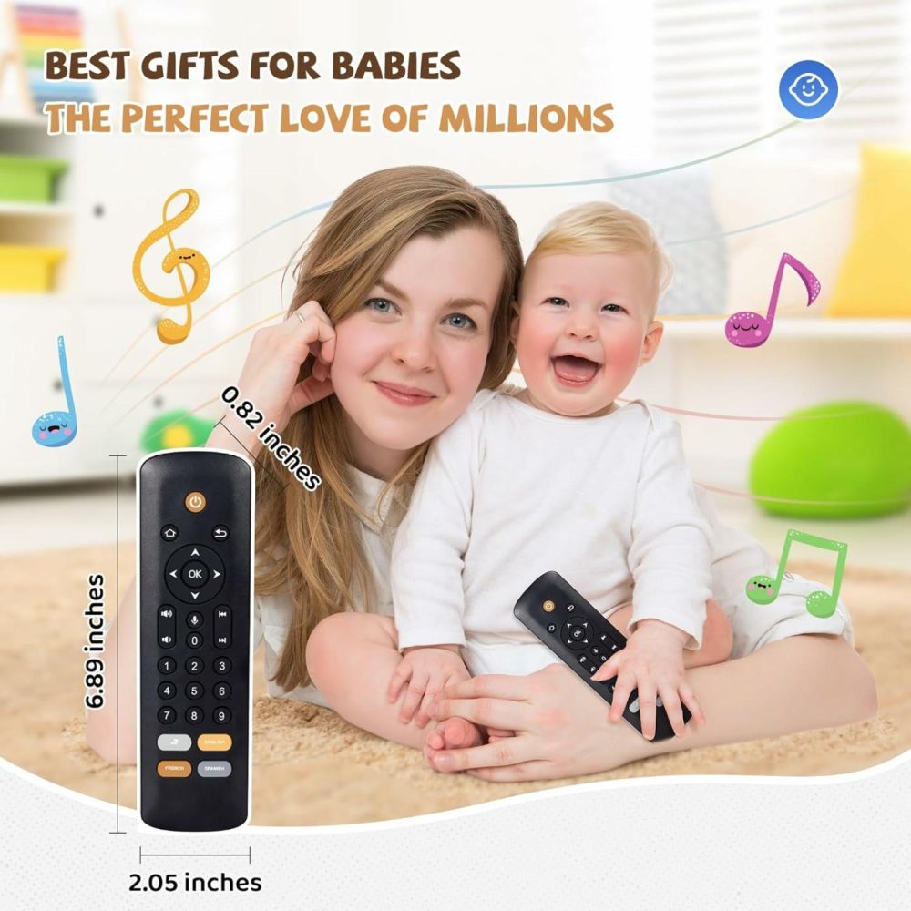 Baby Tv Remote Toy – Baby Early Learning Toys  Baby Musical Toys  Toddler Toys With Realistic Play  Lights  And Sounds – Boys Girls Toys Gift For 1 2 Year Old  |  Musical Toys All Toys Black