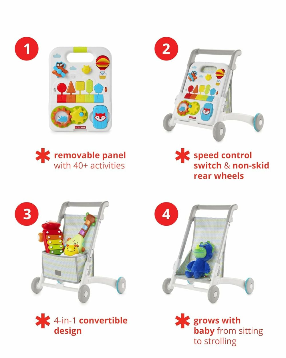 Baby Walker  Explore & More 4-In-1 Toy Walker  |  Musical Toys All Toys Multi-Color