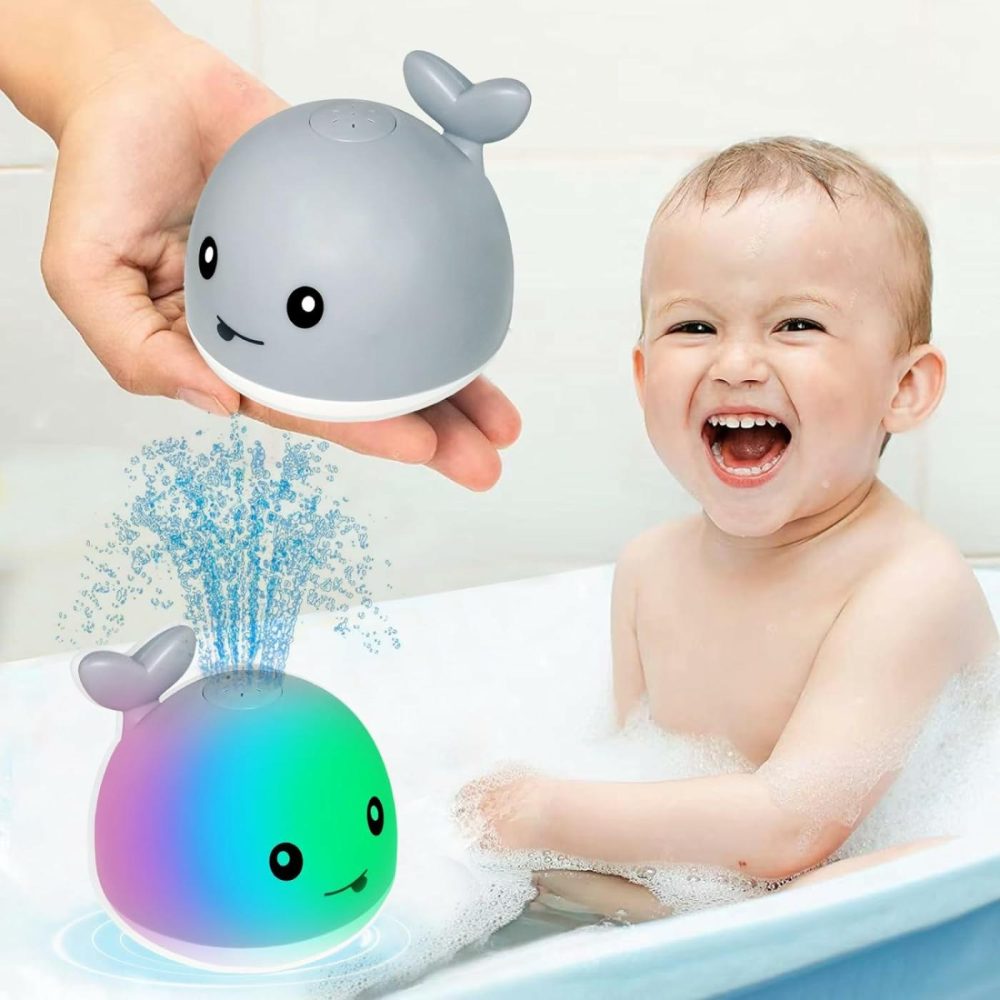 Baby Whale Bath Toy Infant: Light Up Fountain 6-12 Months Old Bathtub 18-24 Pool 3 4 5 7 8 9 10 15 Sprinkler Tub Water Toys Toddlers 1 Girl Boys Birthday Shower Gifts Newborn Essentials  |  Bath Toys All Toys Bath Toys