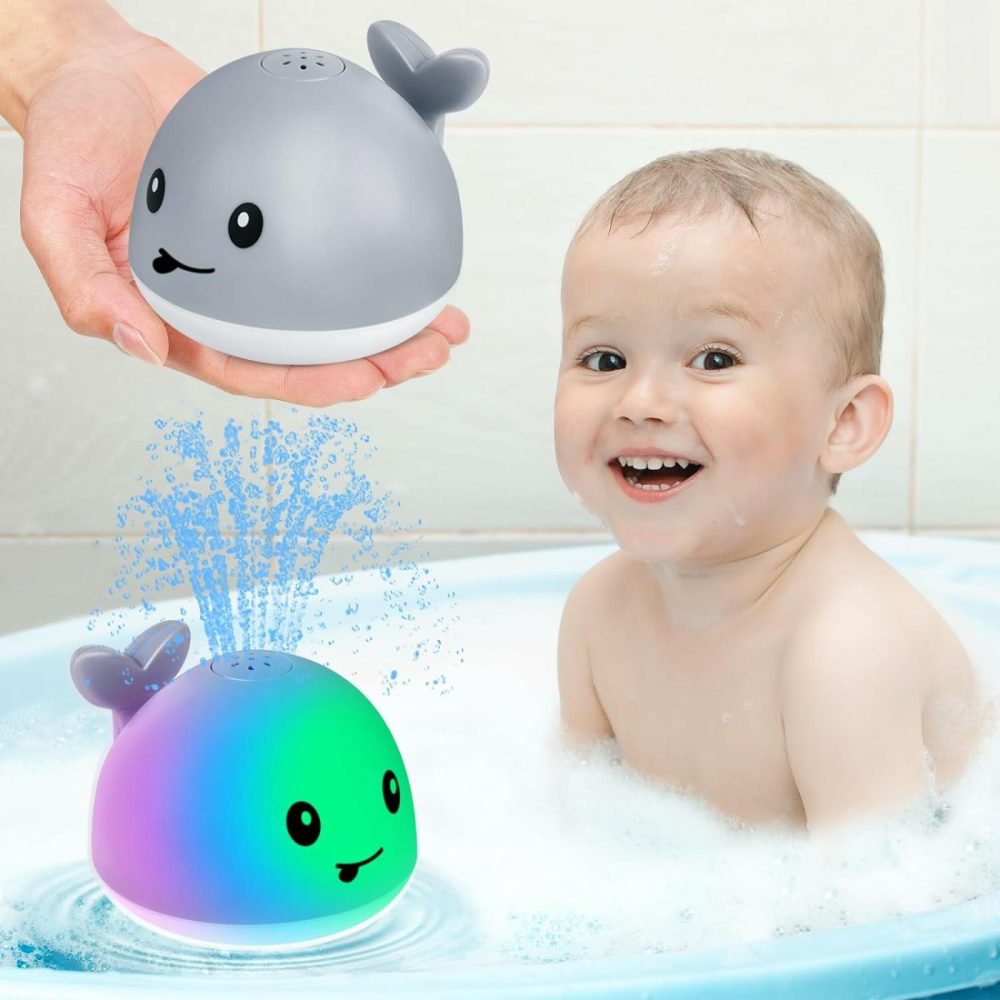 Baby Whale Bath Toy  Usb Rechargeable Bath Fountain Toy 6-12 12-18 Months  Light Up Bath Toys Sprinkler  Spray Water Pool Bathtub Toys For Toddlers 1-3 2-4 Infant Kid Baby 2 3 4 5 Shower Gifts  |  Bath Toys All Toys Bath Toys