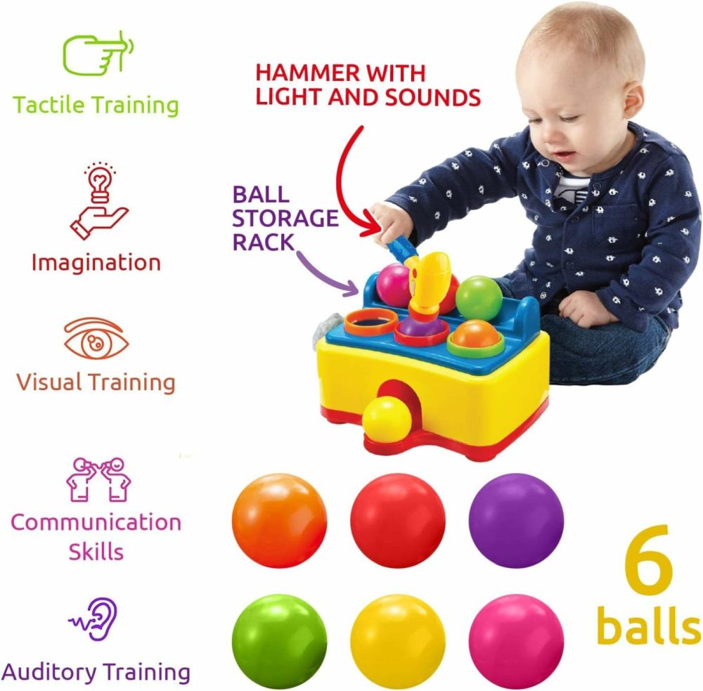 Ball Popper Game With Hammer Toy –Baby Toy With Fun Lights And Sound Effects – Hours Of Fun And Skills Development With This Baby Ball Toy For Kids 3+ Year Old  |  Hammering & Pounding Toys All Toys Hammering & Pounding Toys