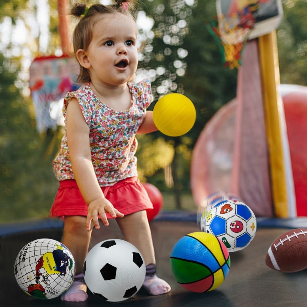 Balls Toys For Toddlers 1-3  Toddler Outdoor Toys  Set Of 7 Boys Girls Indoor Outdoor Sports Balls Toys  Baby Soccer Ball Basketball Tennis Ball Rugby Ball With Bag  |  Balls All Toys Balls