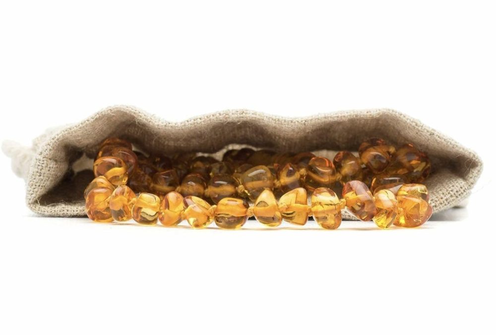 Baltic Amber Necklace (Baroque Honey) Unisex – 100% Certified Authentic Baltic.  |  Teethers All Toys Teethers