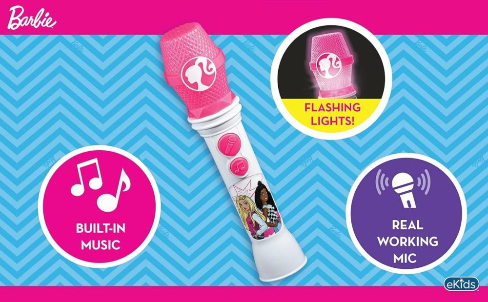 Barbie Toy Microphone For Kids  Musical Toy For Girls With Built-In Songs  Kids Microphone Designed For Ages 3 And Up  |  Musical Toys All Toys Black