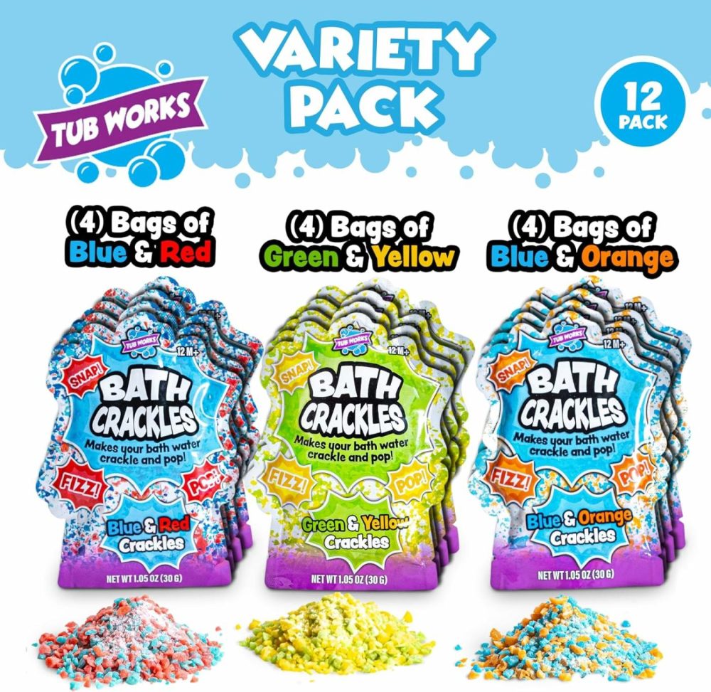 Bath Crackles Bath Toy  Variety 12 Pack | Nontoxic & Fragrance-Free | Makes Bath Water Crackle & Pop For A Unique Kids Bath | Swirl Water For Fizzy Fun | Sensory Kids & Toddler Bath Toys  |  Bath Toys All Toys Bath Toys