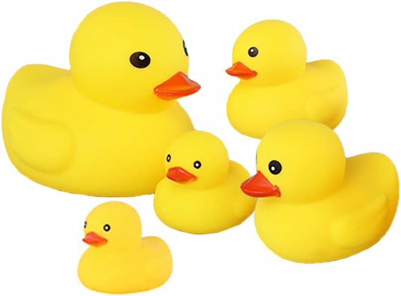 Bath Duck Toys 5 Pcs Rubber Duck Family Squeak Ducks Baby Shower Toy For Toddlers Boys Girls (Yellow Duck Family)  |  Bath Toys All Toys Bath Toys