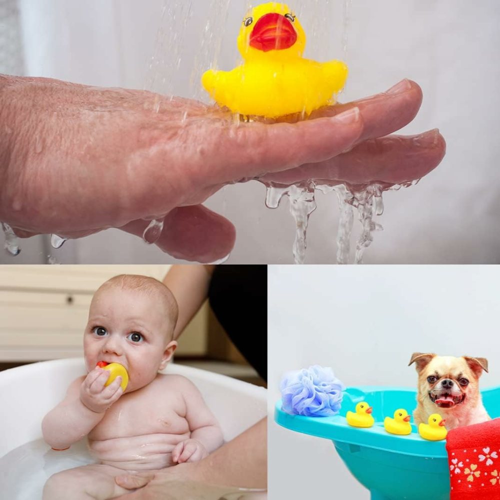 Bath Duck Toys Yellow Rubber Ducks Preschool Bathtub Float Squeak Duckies Gift For Baby Toddler Infant Shower Car Pool Halloween Christmas Decorations (Yellow Set Of 20)  |  Bath Toys All Toys Bath Toys