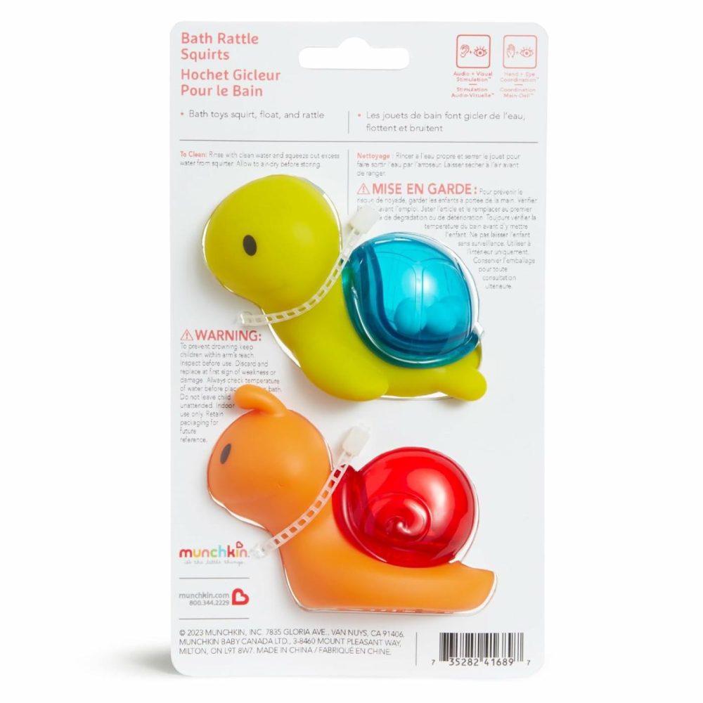 Bath Rattle Squirts – Fun Sensory Bath Learning Toys For Babies And Toddlers  Turtle And Snail  2 Pack  |  Bath Toys All Toys Bath Toys