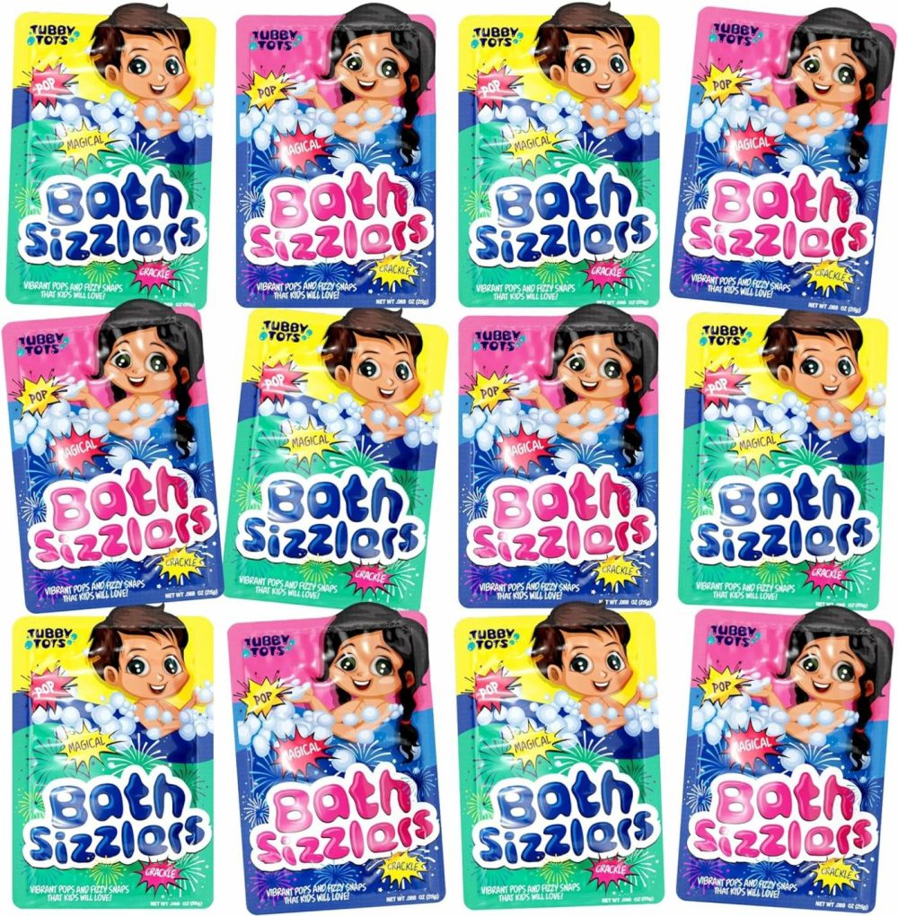 Bath Sizzlers For Kids – Bath Toys For Kids Ages 4-8 Year Old – Tub Crackles Toddlers Toy For Kid Age 3 4 5 6 7 8 Years – Girls Toddler Bathtub Fizzies Bubbles Set – Fun Stocking Stuffers  |  Bath Toys All Toys Bath Toys