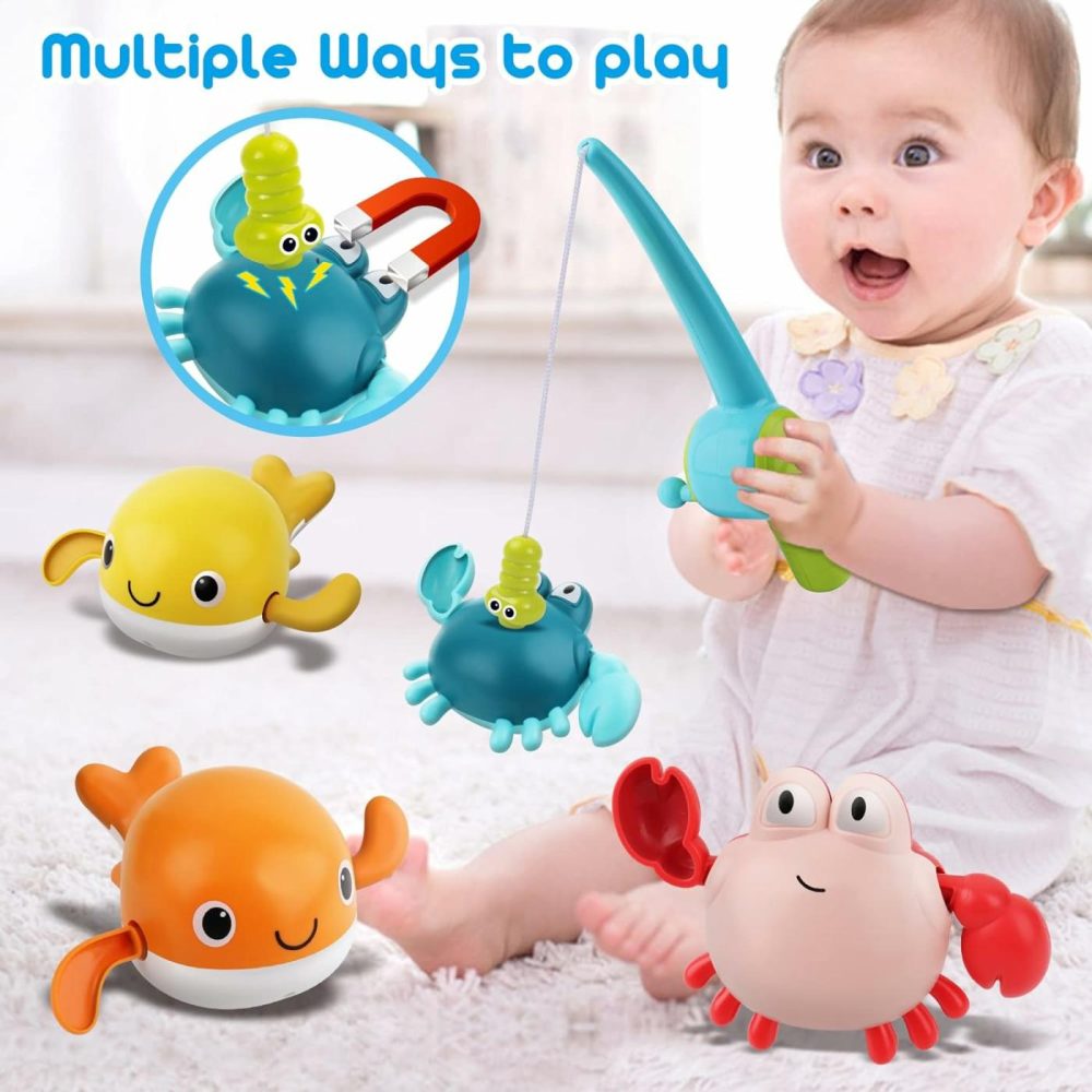 Bath Toy For Toddlers ,Bathtub Toy With Floating Mold Free Swimming Toys And Stacking Cups,Magnetic Fishing Game For Toddles And Babies  |  Bath Toys All Toys Bath Toys