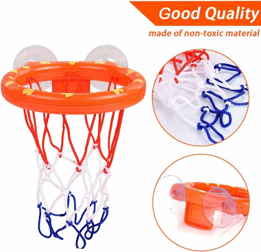 Bath Toy Fun Basketball Hoop & Balls Set For Boys And Girls Kid & Toddler Bath Toys Gift Set 3 Balls Included  |  Bath Toys All Toys Bath Toys