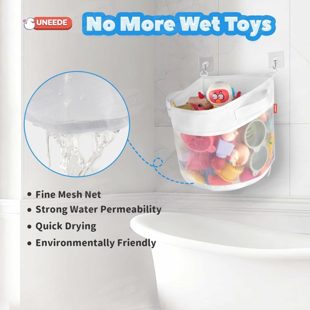 Bath Toy Organizer,2 Gallons Bathtub Toy Storage Organizer,Quick Access Bath Toy Holder For Bathtub,Baby Organizer And Storage,Quick Dry Baby Bath Toy Storage For Tub,Mesh Shower Caddy  |  Bath Toys All Toys Bath Toys