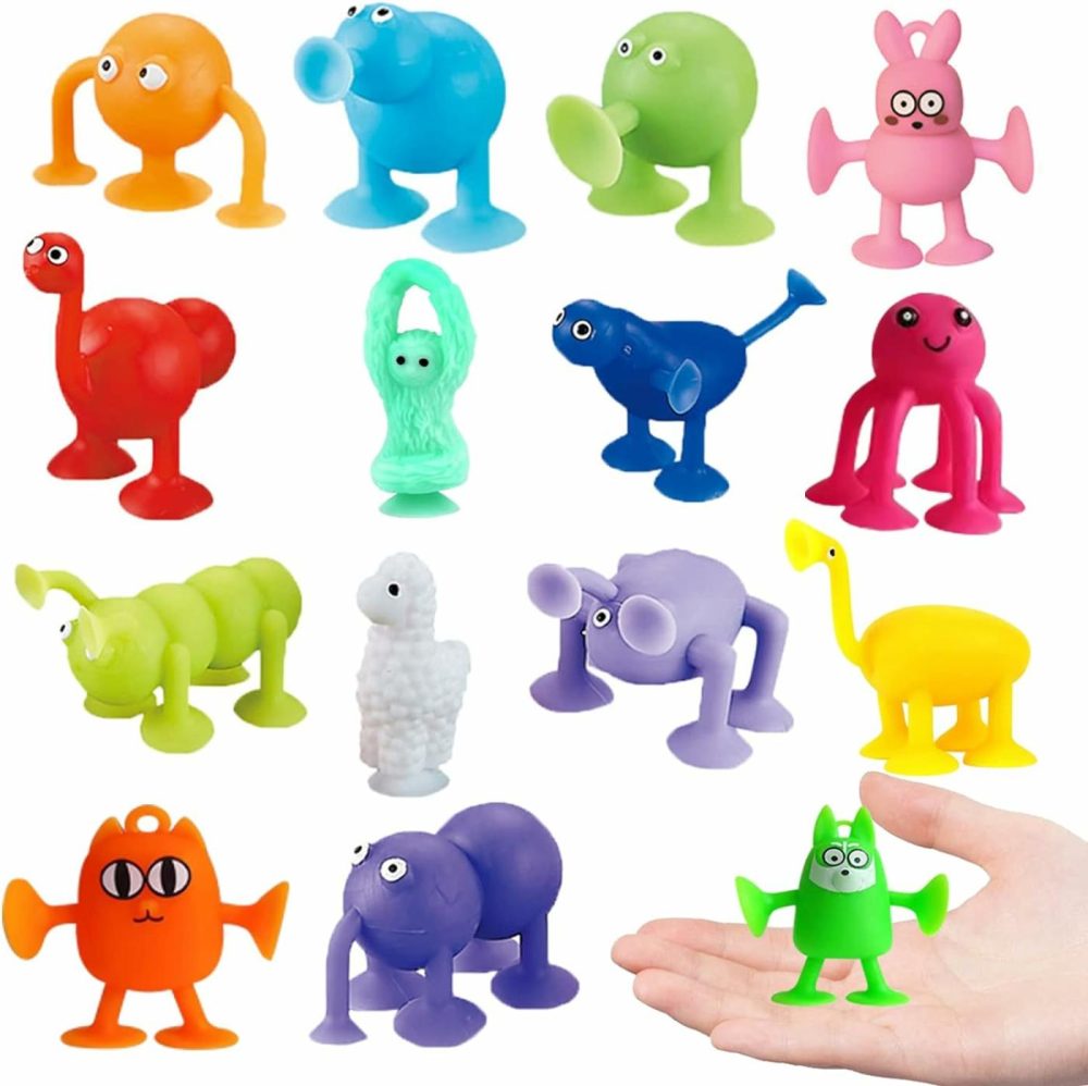 Bath Toy Set- 16 Pcs Slicone Sucker Toys For Kids  Sensory Toys For 3 4 5 6 7 Year Old Boys Girls Stress Release Toys Travel Toys  Suitable For Interactive Toys  Suitable For Parties  Bathrooms  |  Bath Toys All Toys Bath Toys