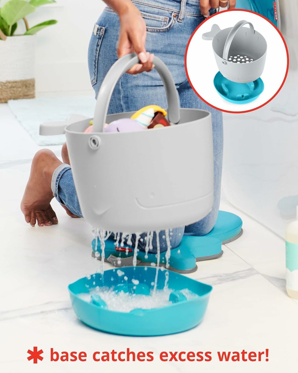 Bath Toy Storage  Moby Stowaway Bucket  Grey  |  Bath Toys All Toys Bath Toys